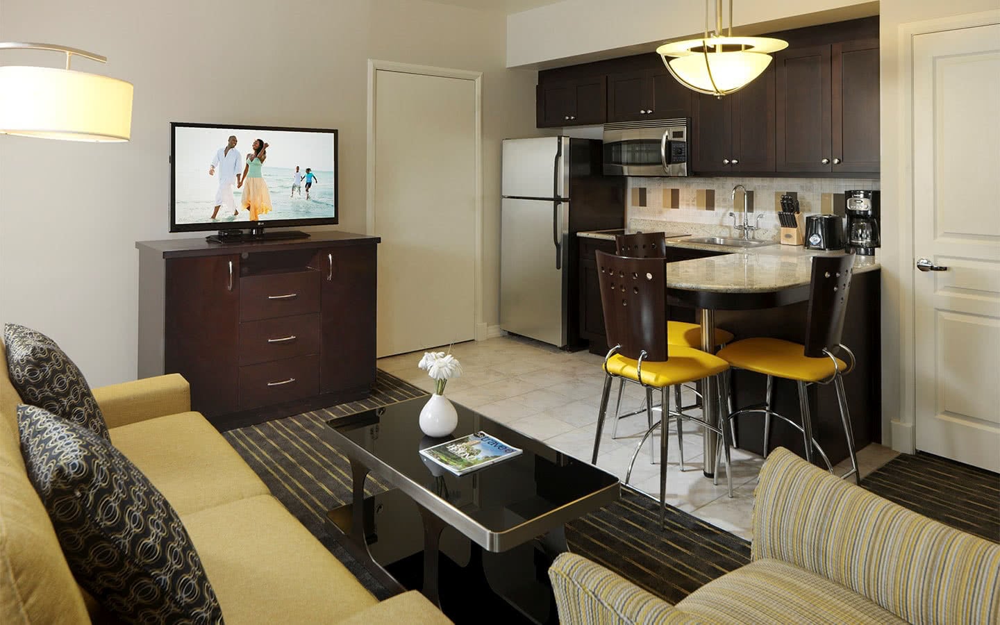 Living Area at Hilton Grand Vacations Club at McAplin &ndash; Ocean Plaza in Miami Beach
